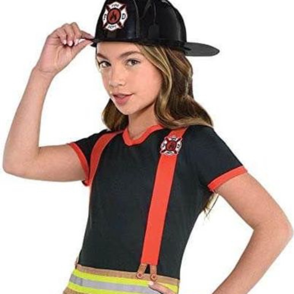 BRAND NEW girl firefighter halloween costume (DRESS ONLY - NO HAT)